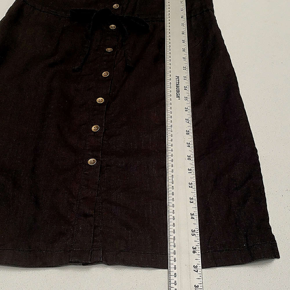 Express 100% Linen Sleeveless Button Front Shirt … - image 7